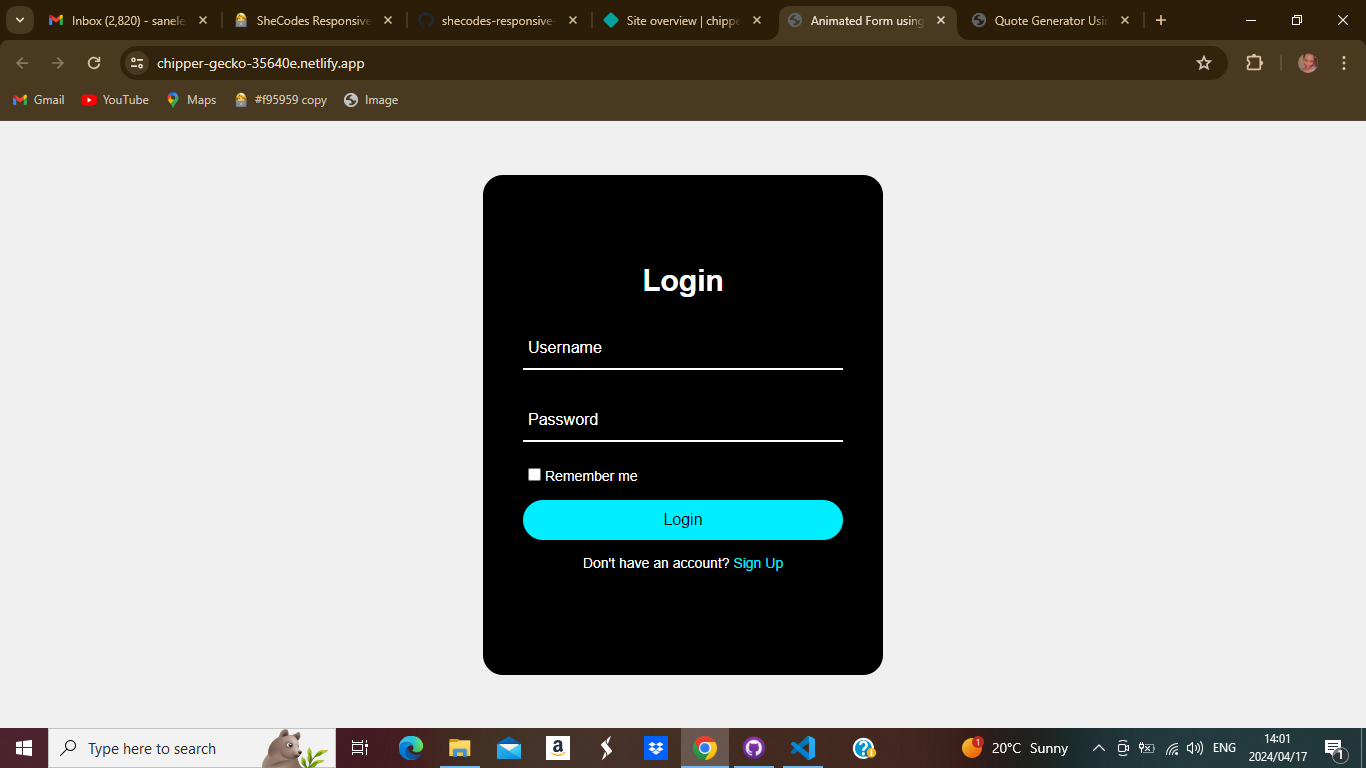 
            Login Form project preview